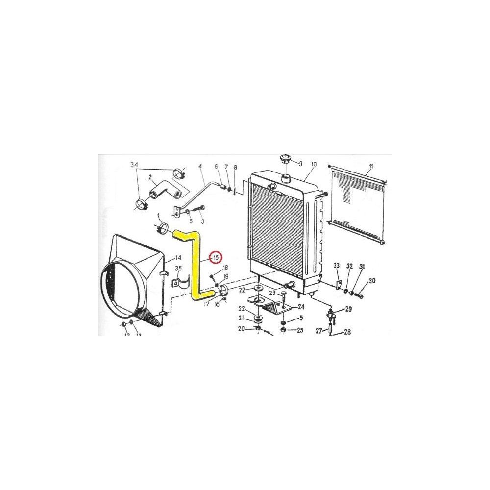 Przewód gumowy dolny chłodnicy zbrojony płótnem C-330 (rura wody) ORYGINAŁ URSUS