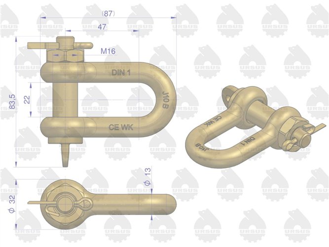 Ucho łańcucha bocznego C-360 ORYGINAŁ URSUS