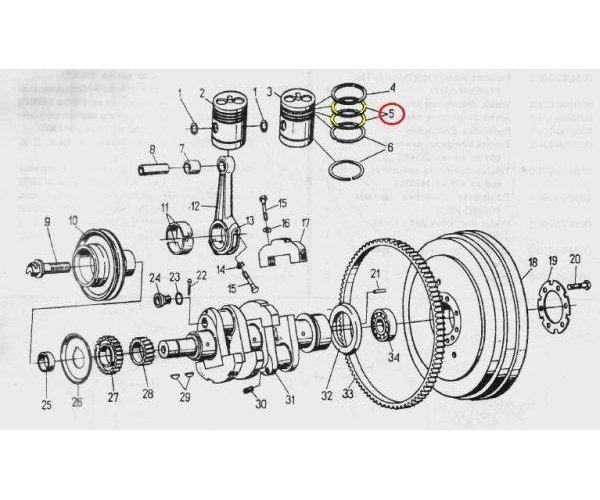 Pierścień tłokowy uszczelniający 5000826 ( sprzedawane po 10 ) C-330 ORYGINAŁ URSUS