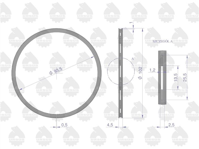 Pierścień tłokowy olejowy 5000830 C-330 ORYGINAŁ URSUS