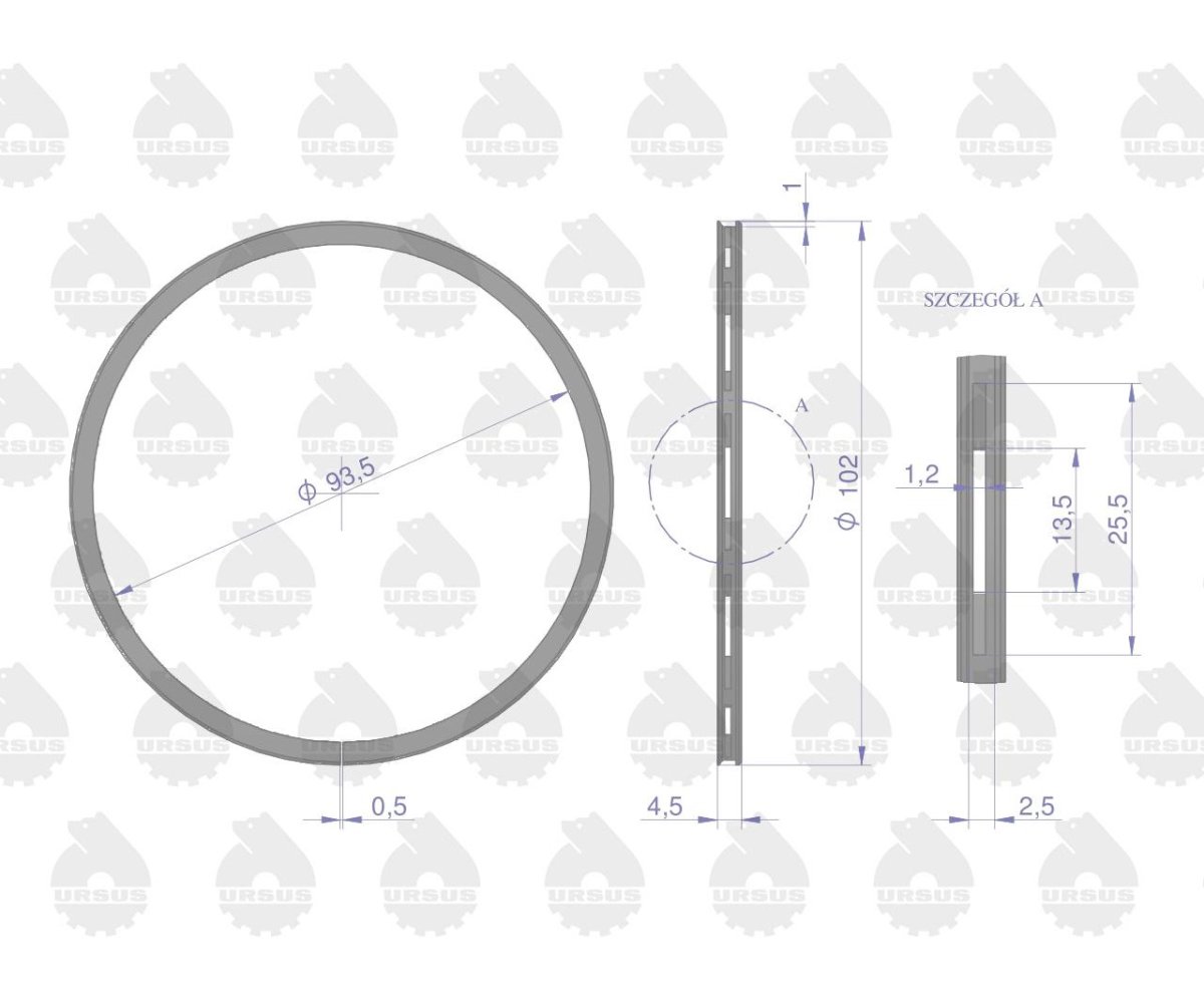 Pierścień tłokowy olejowy 5000830 C-330 ORYGINAŁ URSUS
