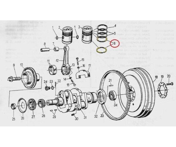 Pierścień tłokowy olejowy 5000830 C-330 ORYGINAŁ URSUS