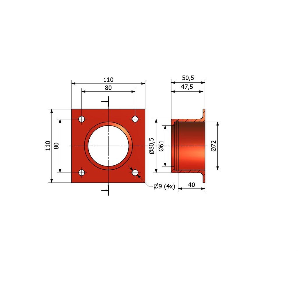 Oprawa lewa przyrządu tnącego blaszana Bizon