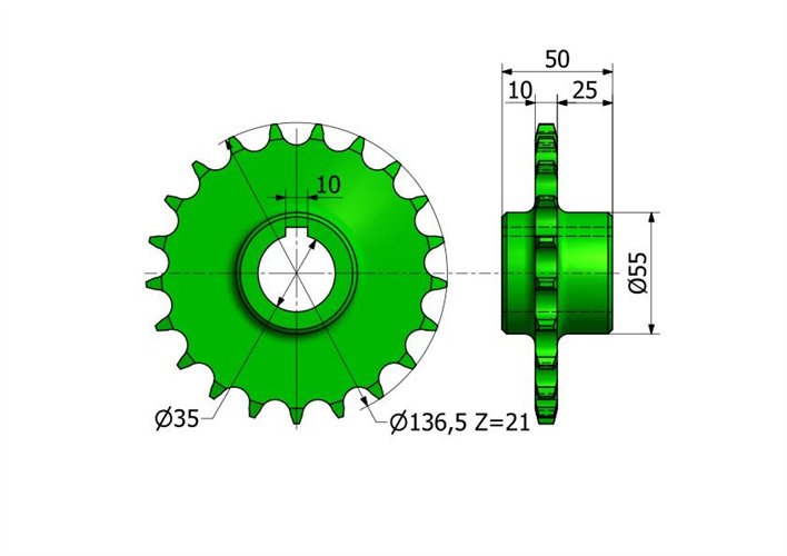 Koło łańcuchowe Z-21 5057020110 Bizon