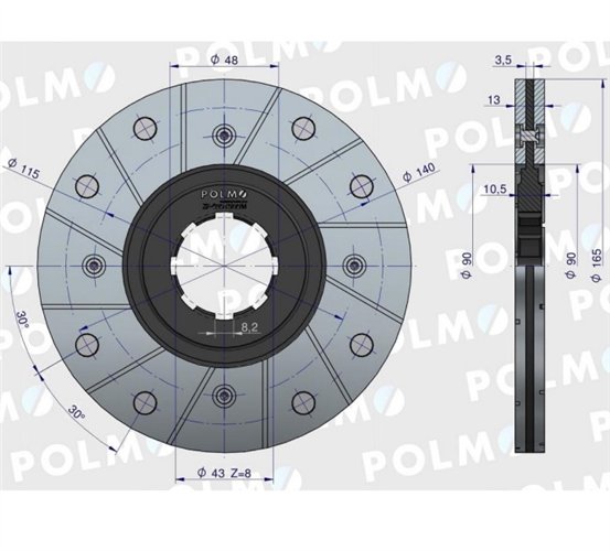 Tarcza hamulca fi 165 nowy typ 5040240781 Bizon POLMO