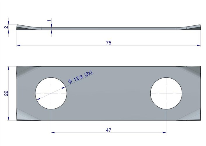 Podkładka odginana dwuotworowa koła zamachowego C-360