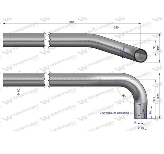 Rura do tłumika 5040390070.1P prosta Bizon WARYŃSKI