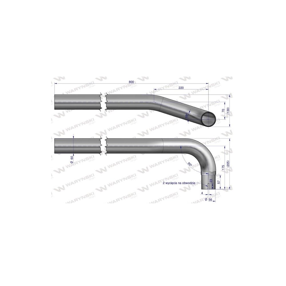 Rura do tłumika 5040390070.1P prosta Bizon WARYŃSKI