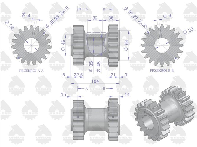 Koło wstecznego biegu C-360 ORYGINAŁ URSUS