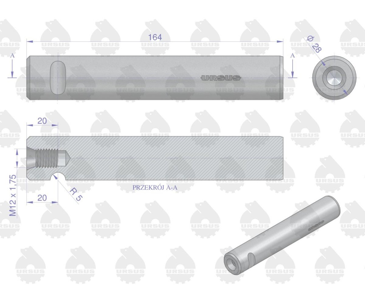 Oś koła wstecznego biegu C-360 ORYGINAŁ URSUS