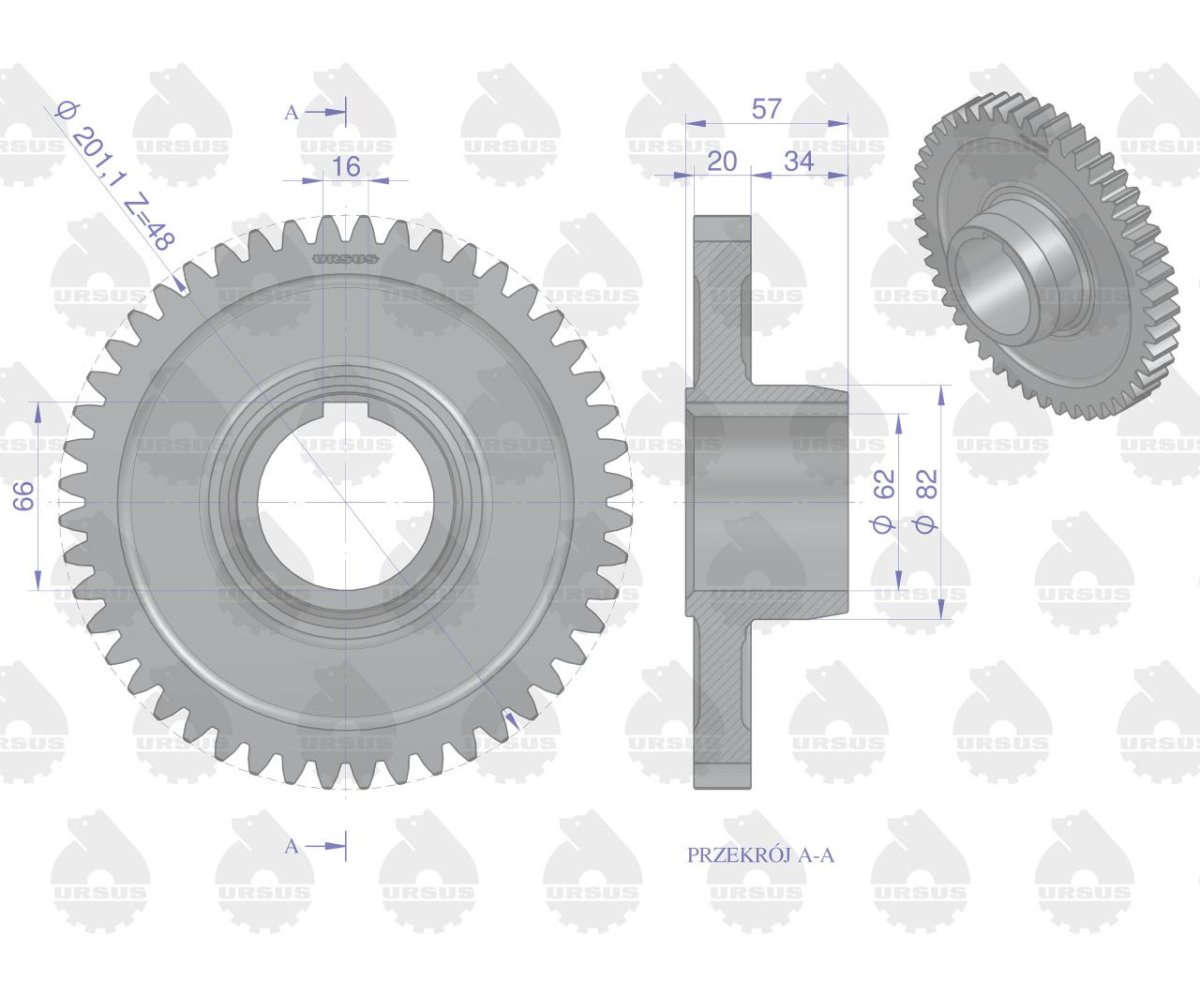 Koło zębate stałego zazębienia C-360 ORYGINAŁ URSUS