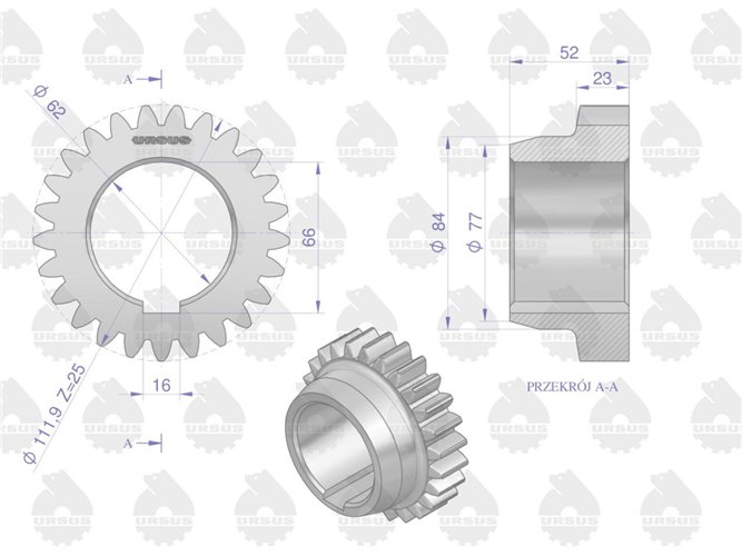 Koło I biegu C-360 ORYGINAŁ URSUS