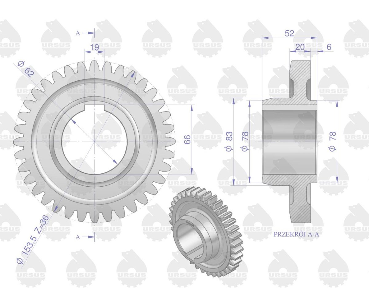 Koło III biegu C-360 ORYGINAŁ URSUS