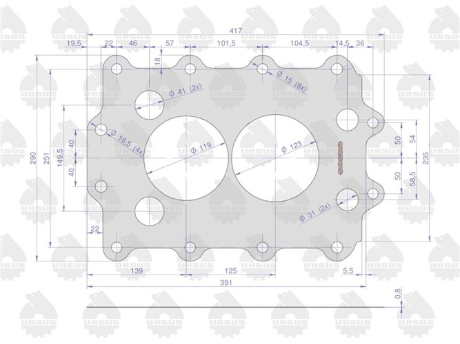 Komplet ( zestaw ) uszczelek skrzyni / mostu C-360 ORYGINAŁ URSUS