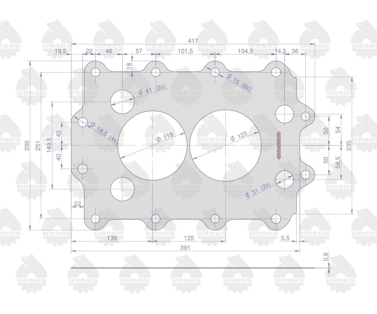 Uszczelka skrzyni biegów krążelit 0.8mm C-360 Zetor ( sprzedawane po 5 ) ORYGINAŁ URSUS