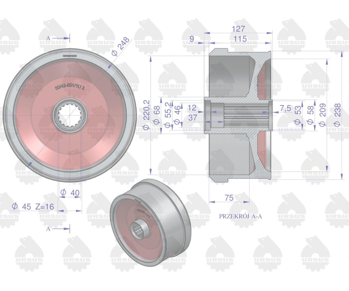 Bęben hamulcowy nowy typ C-360 ORYGINAŁ URSUS