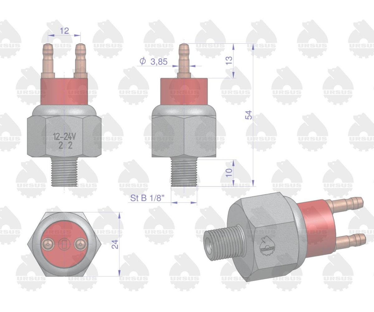 Hydrauliczny włącznik światła, czujnik STOP (okrągłe) C-360 ORYGINAŁ URSUS