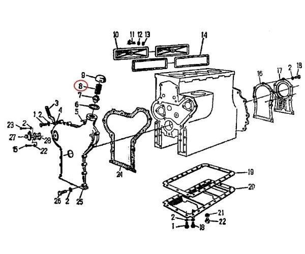 Sprężyna pod pokrywę wlewu oleju 950204 C-360