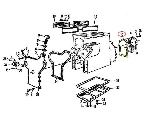 Uszczelka pokrywy tylnej 950212 69010286 C-360/Zetor ( sprzedawane po 10 )