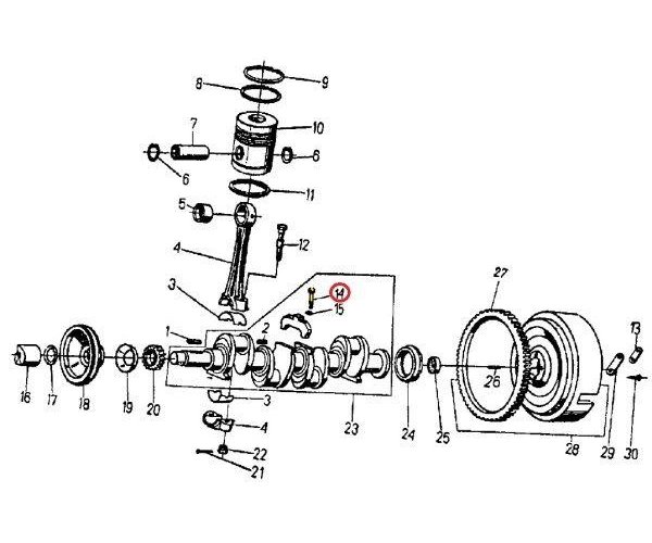 Śruba przeciwwagi krótka C-360