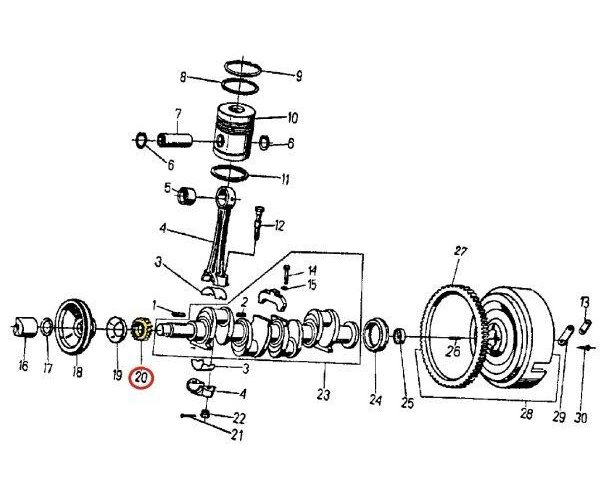Koło rozrządu na wał korbowy C-360
