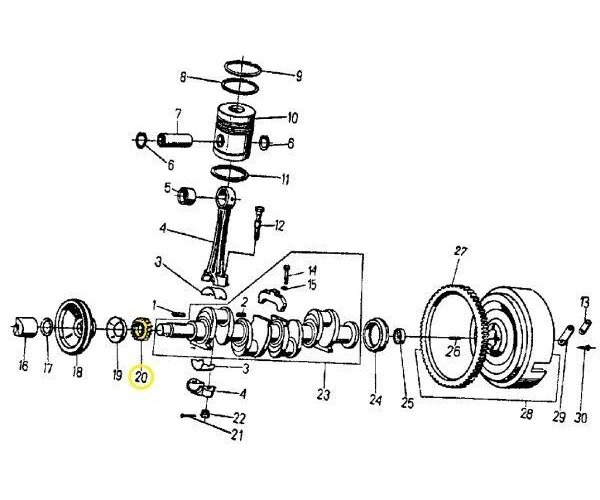 Koło rozrządu na wał korbowy C-360 Skropol