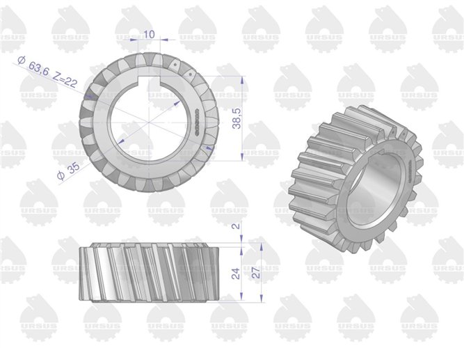 Koło zębate rozrządu na wał korbowy C-360 ORYGINAŁ URSUS