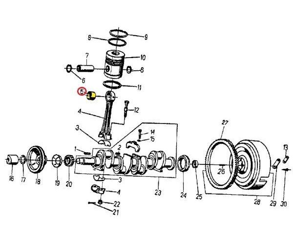 Tuleja korbowodu 950311 C-360/Zetor (nominalna)
