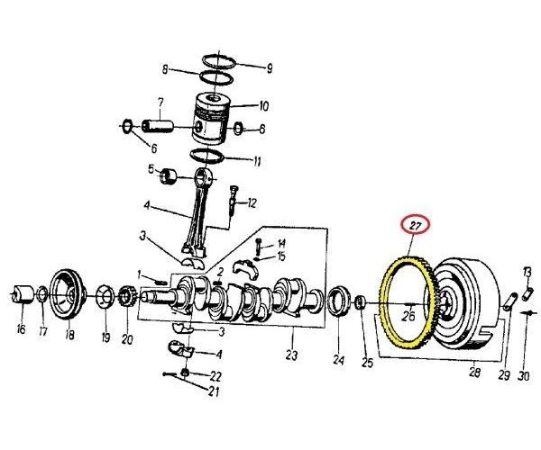 Wieniec koła zamachowego 950316 C-360/Zetor ORYGINAŁ URSUS