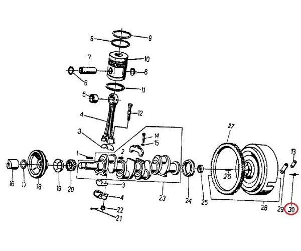 Śruba koła zamachowego M12x1.5x45 950317 C-360/Zetor ( sprzedawane po 10 )