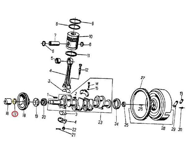 Podkładka zazębiacza wału 950321 C-360/Zetor