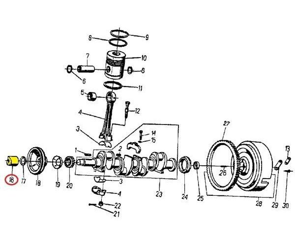 Zazębiacz wału korbowego 950322 C-360/Zetor