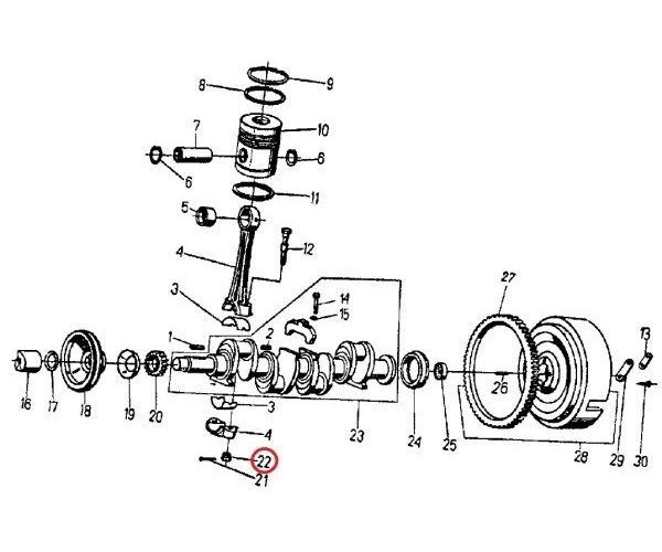 Nakrętka śruby korbowodowej kl. 8.8 950326 69010373 C-360/Zetor (sprzedawane po 20 szt)