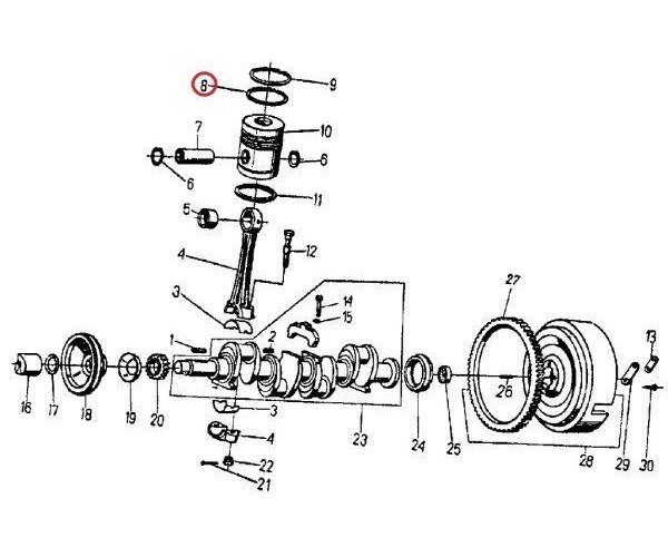 Pierścień tłokowy uszczelniający 50731380 973138 95x3 ( sprzedawane po 10 ) C-360 ORYGINAŁ URSUS