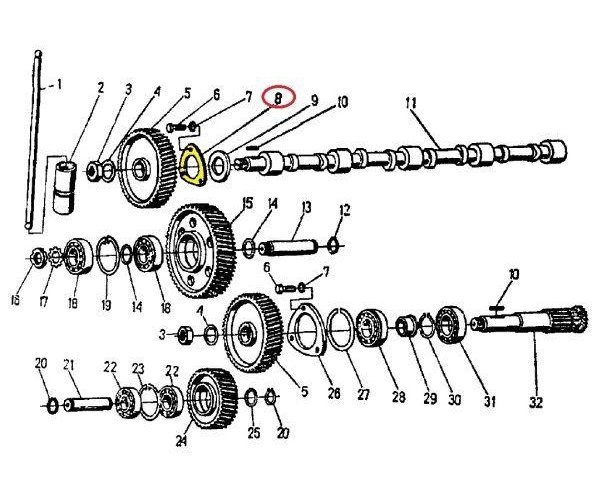 Kołnierz wałka rozrządu 950402 C-360/Zetor