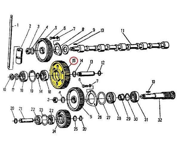 Koło rozrządu pośrednie górne 950415 C-360/Zetor ORYGINAŁ URSUS