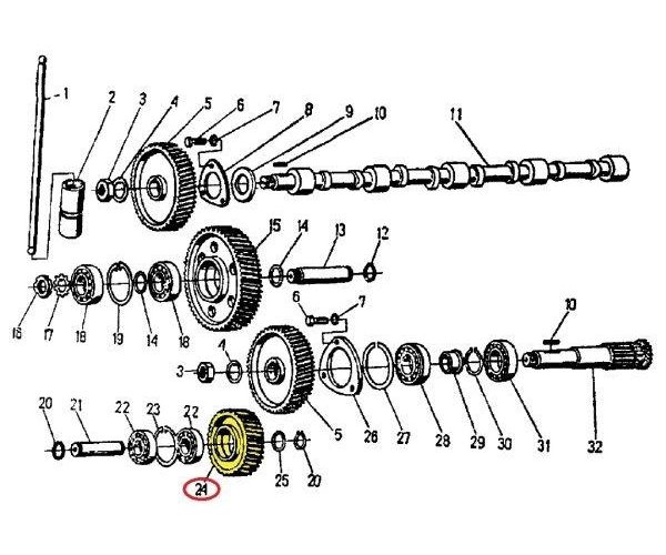 Koło rozrządu pośrednie dolne 950416 C-360/Zetor