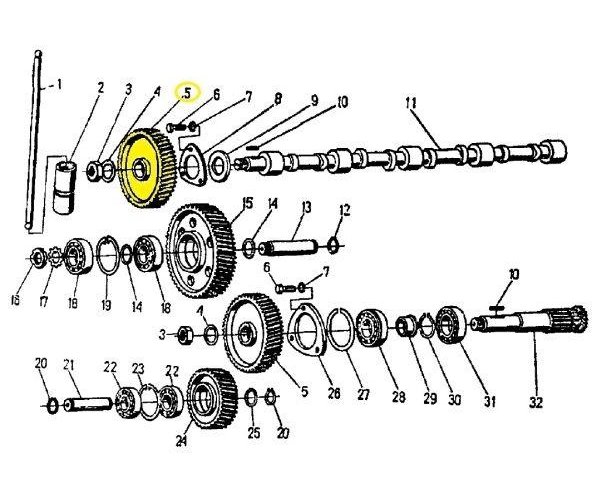 Koło zębate na wałek rozrządu 950424 C-360/Zetor ORYGINAŁ URSUS