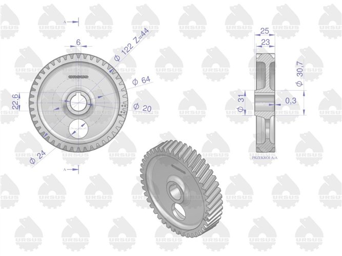 Koło zębate na wałek rozrządu 950424 C-360/Zetor ORYGINAŁ URSUS