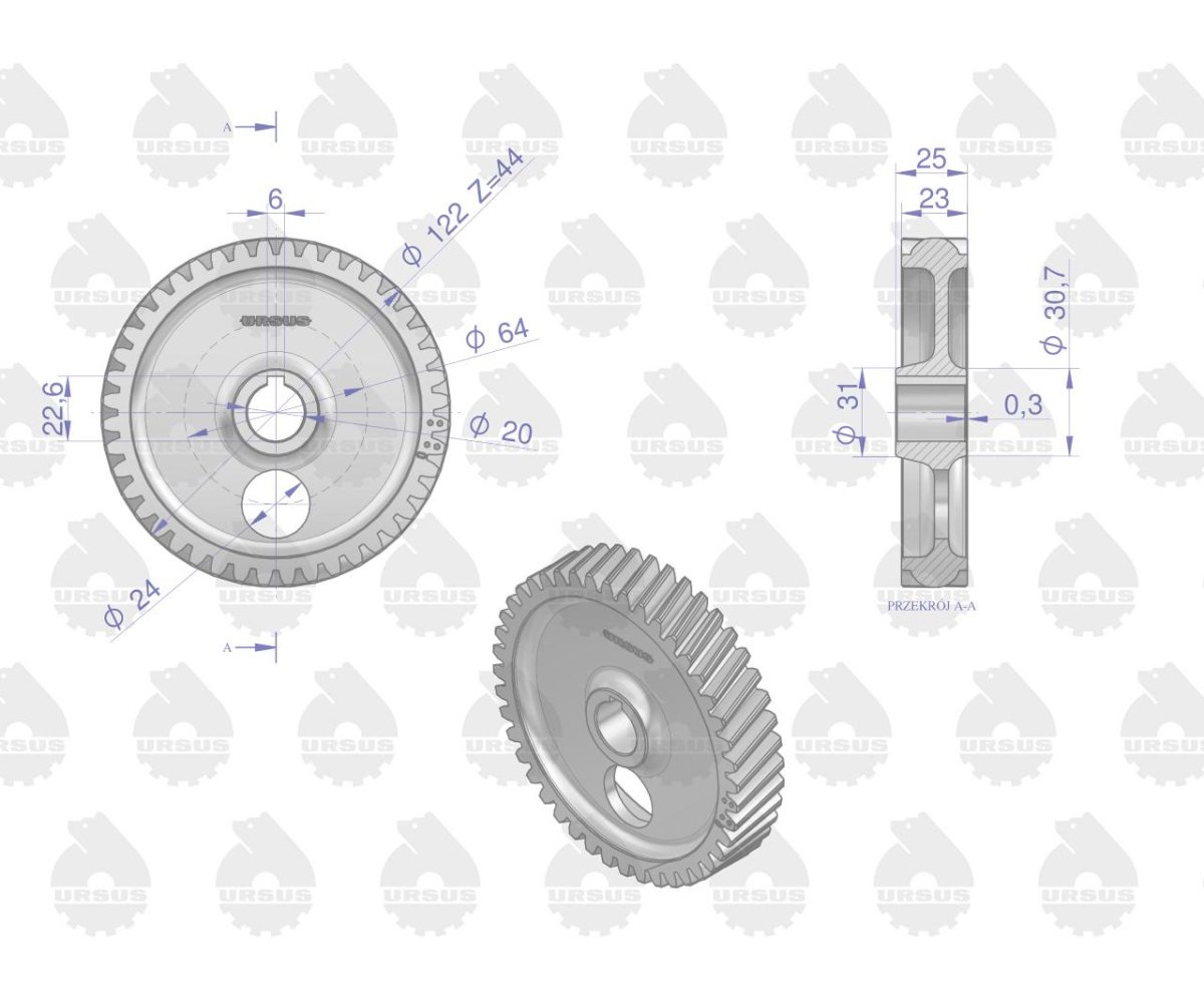 Koło zębate na wałek rozrządu 950424 C-360/Zetor ORYGINAŁ URSUS