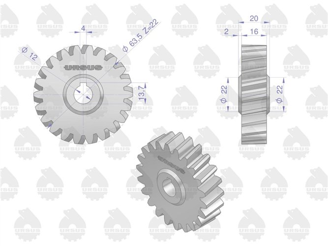 Koło napędzające pompę olejową 950702 C-360/Zetor ORYGINAŁ URSUS