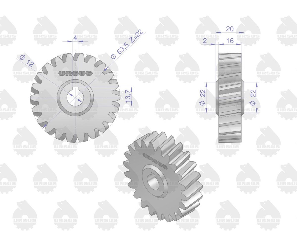 Koło napędzające pompę olejową 950702 C-360/Zetor ORYGINAŁ URSUS