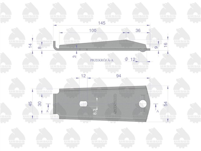 Dźwigienka wyłączająca napęd przekaźnika C-360 ( sprzedawane po 3 ) ORYGINAŁ URSUS