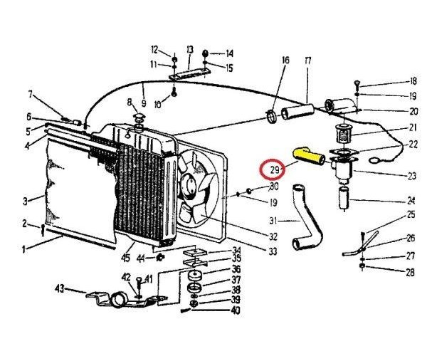 Przewód gumowy zbrojony płótnem 951313 C-360/Zetor (rura wody) ORYGINAŁ URSUS