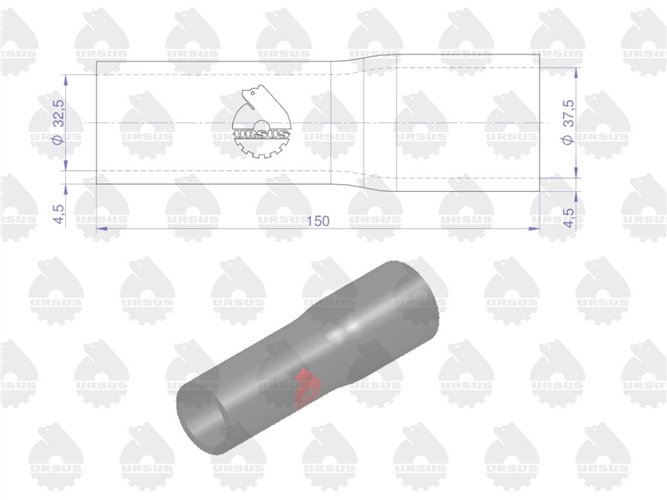 Przewód gumowy zbrojony płótnem 951314 C-360/Zetor (rura wody) ORYGINAŁ URSUS