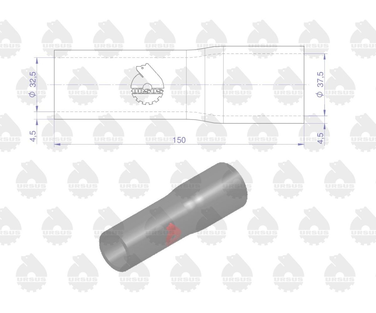 Przewód gumowy zbrojony płótnem 951314 C-360/Zetor (rura wody) ORYGINAŁ URSUS