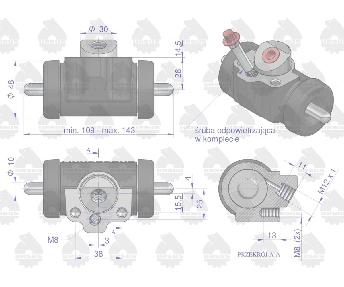 Cylinderek hamulcowy 952620 C-360 ORYGINAŁ URSUS