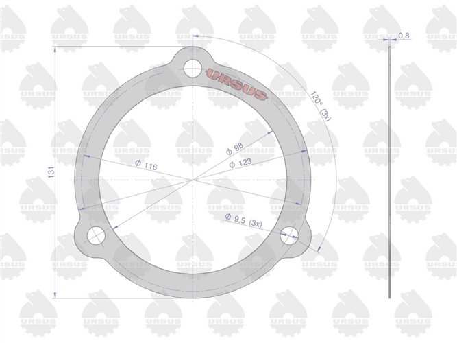 Uszczelka pokrywy tylnej zwolnicy krążelit 0.8mm C-360 ( sprzedawane po 10 ) ORYGINAŁ URSUS