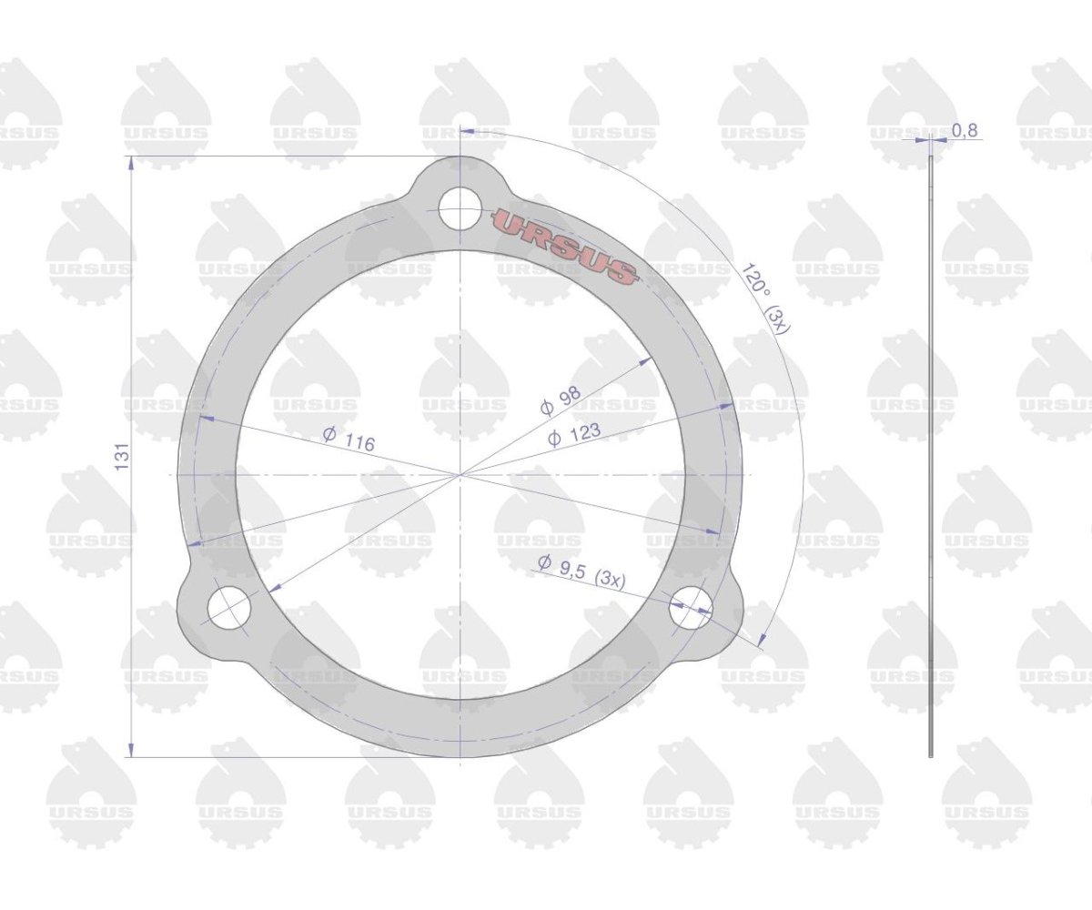 Uszczelka pokrywy tylnej zwolnicy krążelit 0.8mm C-360 ( sprzedawane po 10 ) ORYGINAŁ URSUS