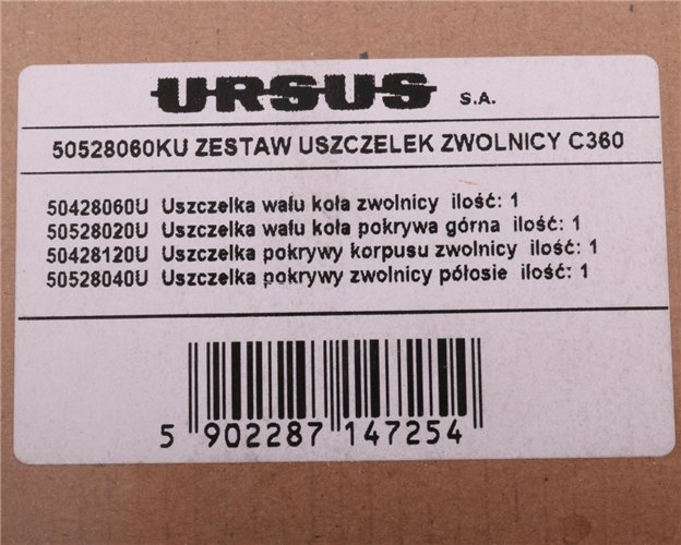 Komplet ( zestaw ) uszczelek zwolnicy 50528020. 50428120. 50528040 C-360 ORYGINAŁ URSUS